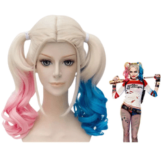 Korbi Harley Quinn Kostum Lasulja 60cm Blond Roza Modra