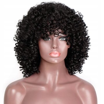 Korbi Kratka Črna Afro Lasulja s 20cm W15