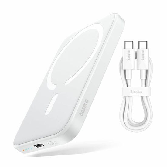BASEUS prenosna baterija 6.000mAh 20W PowerBank magsafe bela mini PPCXM06A
