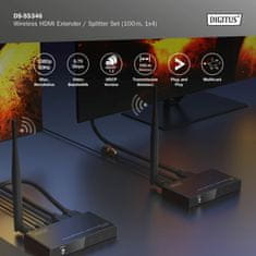 Digitus line extender HDMI množilnik brezžični SET 100m DS-55346
