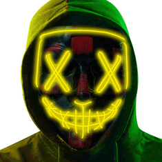Korbi LED Maska Purge - Rumena za Halloween Grozo