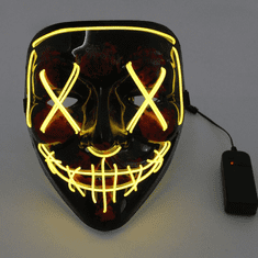 Korbi LED Maska Purge - Rumena za Halloween Grozo