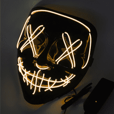 Korbi LED Maska Purge - Rumena za Halloween Grozo