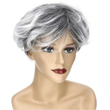 Korbi Korbi kratka siva lasulja s sintetičnimi vlakni