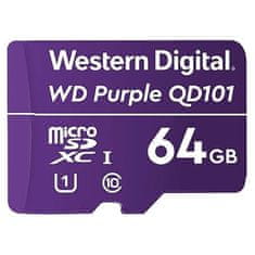 WD Kartica MicroSDXC 64GB vijolična D064G1P0C razred 10, 16 TBW