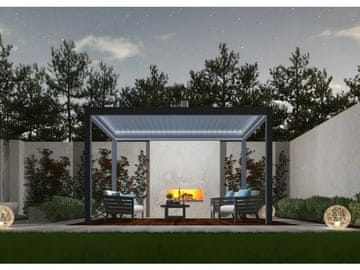 MS VISCOM Bioklimatska pergola 4 x 2,86 m; temno siva