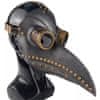 Realistična Maska Plague Doctor Džuma Ptak Black Mask – Zgodovinska Replika iz 14. Stoletja