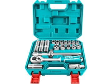 Total Vtičnica THT121201 Nasadni ključ, komplet 20 kosov, 1,2", industrijski, CR-V (50BV30), toplotno kaljen