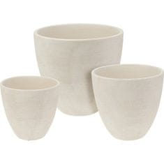 ProGarden Lonec za rože KO-066900330 Komplet 3 keramičnih cvetličnih lončkov, beli