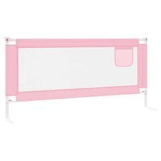 Vidaxl Posteljno varovalo za malčke roza 200x25 cm blago