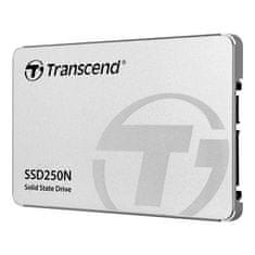 Transcend SSD250N 2TB NAS SSD 2,5'' SATA III 6Gb/s, 3D TLC, aluminijasto ohišje, 560 MB/s R, 480 MB/s W, srebrna