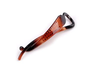 Velika sponka za lase z zobmi - jantarno prozorna