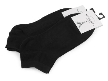 Bombažne unisex gležnjarske nogavice - črne (2 para)