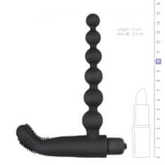 Easytoys Analni čep z vibratorjem Beaded Buddy, črn