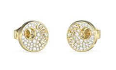 Guess Pozlačeni uhani s cirkoni Blooming Summer JUBE05225JWYGT/U