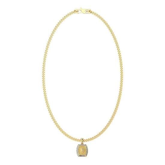 Guess Lion King pozlačena ogrlica z obeskom Lion JUMN05008JWYGT/U