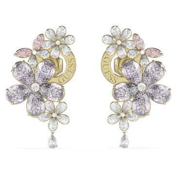 Guess Čudoviti pozlačeni uhani s cvetovi lilije JUBE05101JWYGMCT/U