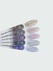 shumee TOUCH Muse builder gel 04 - srebrno odsevni gradbeni gel s cvetnimi listi juke, 15 ml