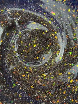 shumee TOUCH Muse gradilni gel 01 - zlati odsevni gradilni gel z jukinimi cvetnimi listi, 15 ml