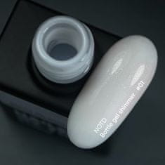 shumee NAILSOFTHEDAY Bottle gel Shimmer 01 - bel s srebrnimi bleščicami gel za krepitev in obnovo, 10 ml