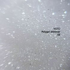 shumee NAILSOFTHEDAY Polygel shimmer 03 - mlečno bel akrilni gel z delci, 30 g