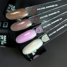 shumee NAILSOFTHEDAY Polygel shimmer 04 - roza akrilni gel z bleščicami, 30 g