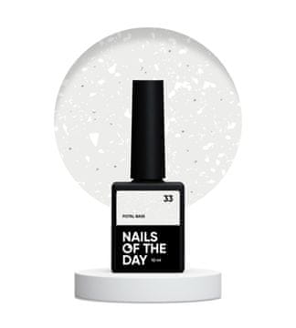 shumee NAILSOFTHEDAY Potal base 33 - polprozorna baza z belimi luskami in odsevnimi delci, 10 ml