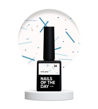 shumee NAILSOFTHEDAY Potal base 26 - vanilijevo-mlečna osnova z neon bleščicami, 10 ml