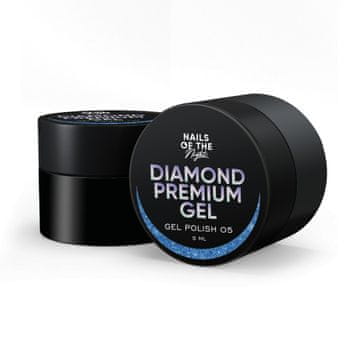 shumee NAILSOFTHENIGHT Diamond Premium gel/gel lak 05 - moder s kovinskimi koščki hibridni lak, 5 ml