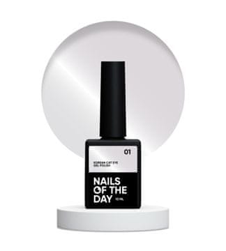 shumee NAILSOFTHEDAY Korejski mačji eye 01 - svetlo olivno rjav hibridni lak za nohte z učinkom "mačjega očesa", 10 ml