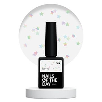 shumee NAILSOFTHEDAY Zabaviščni top 04 - prozoren top s holografskimi zvezdicami, nelepljiva plast, 10 ml