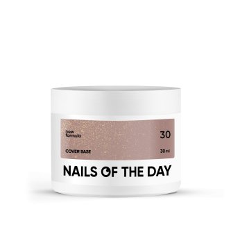 shumee NAILSOFTHEDAY Cover base NEW 30 - polprozorna naravno-nude baza z zlatimi delci, 30 ml