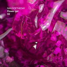 shumee NAILSOFTHEDAY Build gel Flower 02 - roza gradilni gel z rožicami, 15 ml