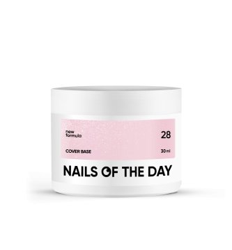 shumee NAILSOFTHEDAY Cover base NEW 28 - polprozorna pudrasto-roza baza s srebrnimi delci, 30 ml
