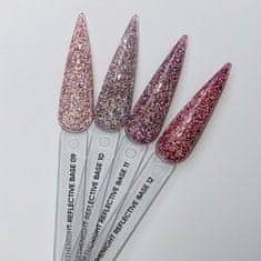 shumee NAILSOFTHENIGHT Reflective base 09 - hibridna podlaga z "flash" učinkom in kosmiči breskve, 10 ml