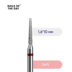 shumee NAILSOFTHEDAY Diamantni rezalnik - rdeč stožec 1,6 x 10 mm