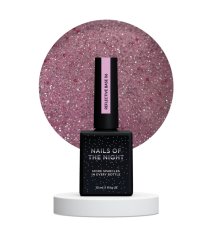shumee NAILSOFTHENIGHT Odsevna baza 06 - hibridna baza z "bliskavim" učinkom in svetlo roza bleščicami, 10 ml