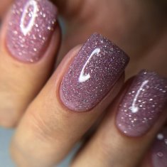 shumee NAILSOFTHENIGHT Odsevna baza 06 - hibridna baza z "bliskavim" učinkom in svetlo roza bleščicami, 10 ml