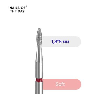 shumee NAILSOFTHEDAY diamantni rezalnik obnohtne kožice - rdeča oliva 1,8x5 mm
