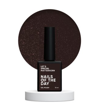 shumee NAILSOFTHEDAY Let's special Matterhorn - čokoladno-rjav hibridni lak za nohte z zlatimi bleščicami, 10 ml