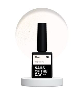 shumee NAILSOFTHEDAY Cover base NOVO Milk 07 - polprozorna mlečna podlaga z zlatimi bleščicami, 10 ml