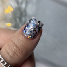 shumee NAILSOFTHENIGHT Dream gel 02 - srebrni gel za dekoracije s šesterokotniki in bleščicami, 5 g