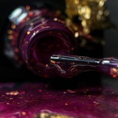 shumee NAILSOFTHEDAY Malbec baza Potal 01 - vitraž temno roza hibridna baza z zlatimi lističi, 10 ml