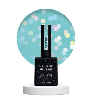 shumee NAILSOFTHENIGHT Party base 05 - neon modra osnova s holografskimi šesterokotniki, 10 ml