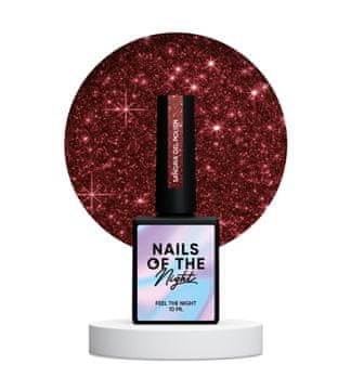 shumee NAILSOFTHENIGHT Sangria - rdeč hibridni lak za nohte z odsevnimi delci, 10 ml