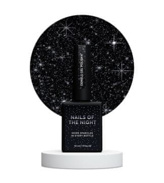 shumee NAILSOFTHENIGHT Deniels - pigmentiran črn hibridni lak za nohte s srebrnimi odsevnimi delci, 10 ml