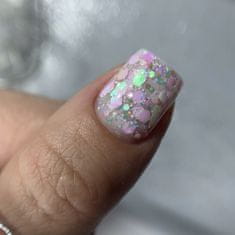 shumee NAILSOFTHENIGHT Dream gel 01 - mlečno roza gel za dekoracije s šesterokotniki in bleščicami, 5 g