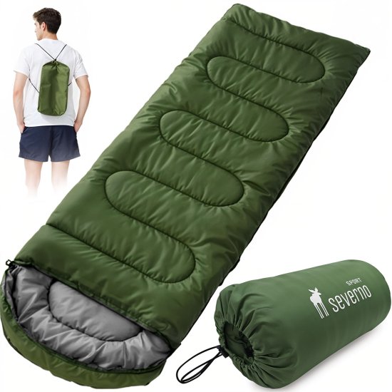 Severno Spalna vreča Mummy s kapuco SUMMER CAMP 210x75 cm zelena + prevleka