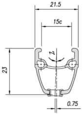 Mach1 platišče cestno 410 V-brake 32 lukenj/1 zakovica črn