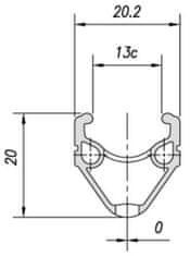 Mach1 platišče cestno Omega V-brake 32 lukenj/0 zakovice črn